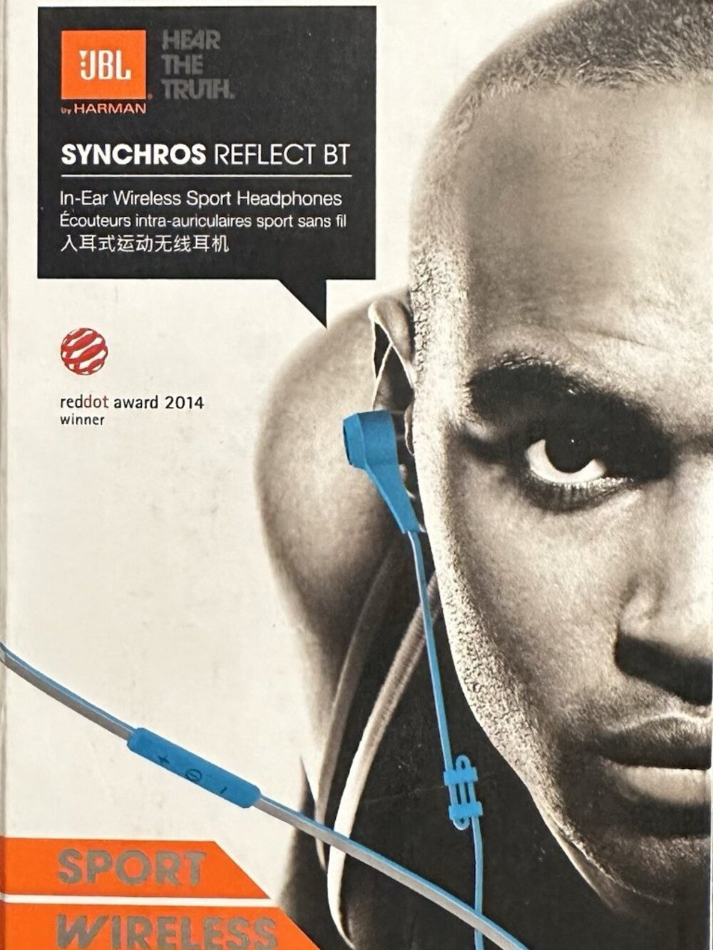 JBL Synchros Reflect BT In-Ear Bluetooth Sport Headhpones - Blue
